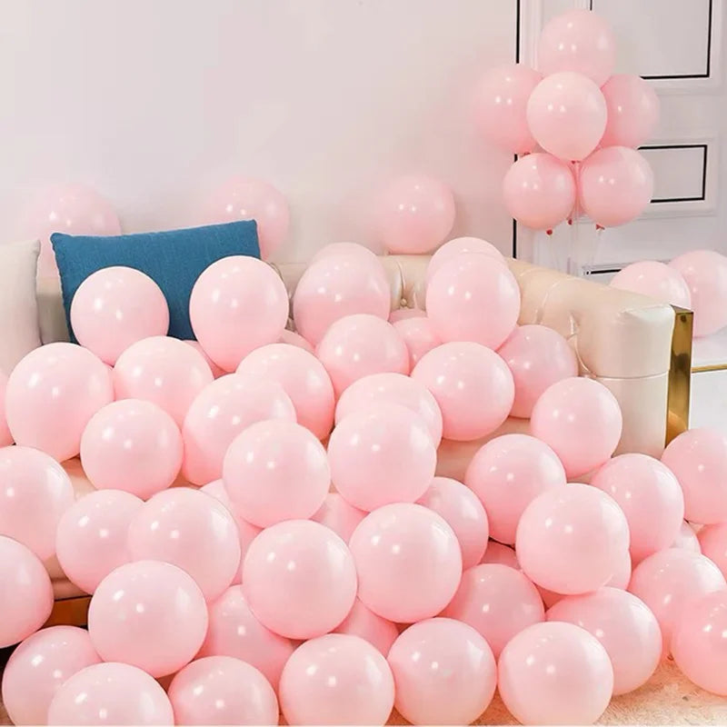 20/40pcs 10inch Pink Balloons Confetti Chrome Metallic Latex Balloon