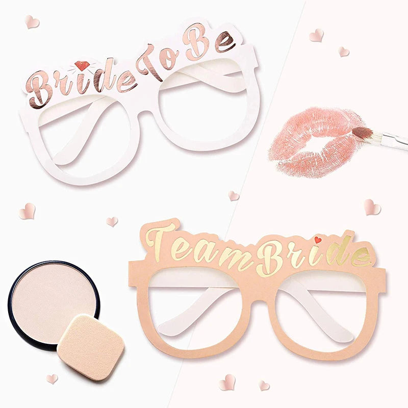 10pcs Rose Gold Bachelorette Party Paper Glasses Team Bride White Bride to be Hens Bachelor Party Wedding Decoration Supplies